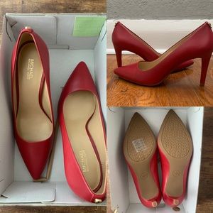Brand New - Michael Kors Red  Dorothy Flex Heels